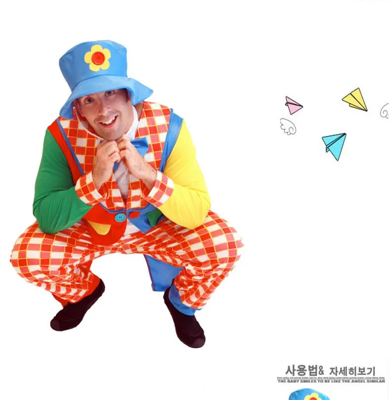 Клоун костюмы для взрослых костюм клоуна Хэллоуин клоун Одежда смешные костюмы для мужчин маскарадный костюм для мужчин карнавальный костюм