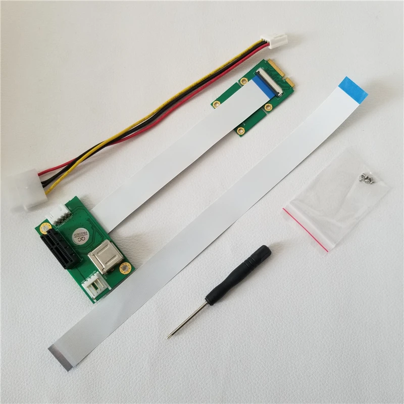 

Laptop Mini PCI-E to Desktop PCI-E 1X Adapter Converter Riser Card Ribbon Cable for External GPU Graphics Video Card EXP GDC