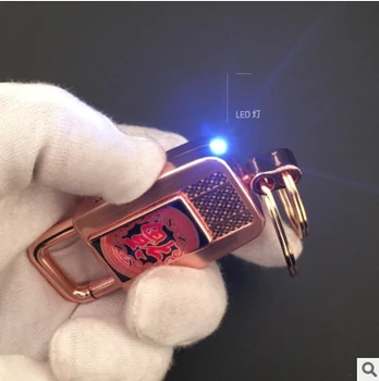 

Eco-friendly Creative Metal Key Chain with LED Electronic Rechargeable Flameless Cigar Lighter USB charging lighters