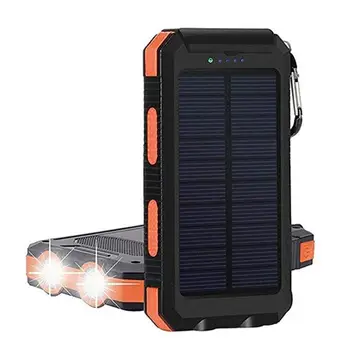 

USB 6000mAh power LED Convenient bank output interface Flashlight External Bank Battery dual Solar Energy Power Dual