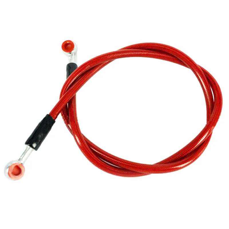 

100cm Motorcycle Motorbike Scooter Braided Brake Oil Hose Line 1cm Dia red