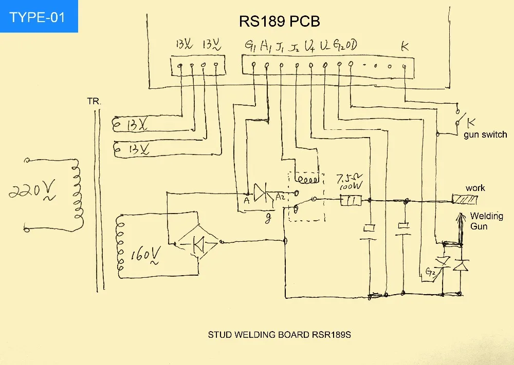 YDT RSR1600 RSR2500 панель управления сварочным аппаратом для DIY конденсаторных штифтов