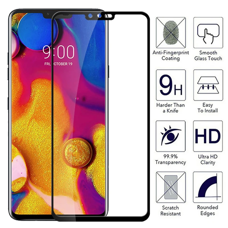 

For LG G7 thinQ G6 G8 Screen Protective Tempered Glass on for lg g 6 7 8 Full Cover Display Protector trempe verre pelicula film