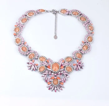 

Romantic Series Color Orange Flower Violetta Necklace For Gentle Women Wedding