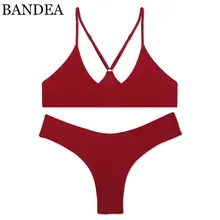 BANDEA Bikini set 2017 High Quality swimwear women sexy bikini brazilian bikini Solid color halter swimsuit biquini Bathint Suit