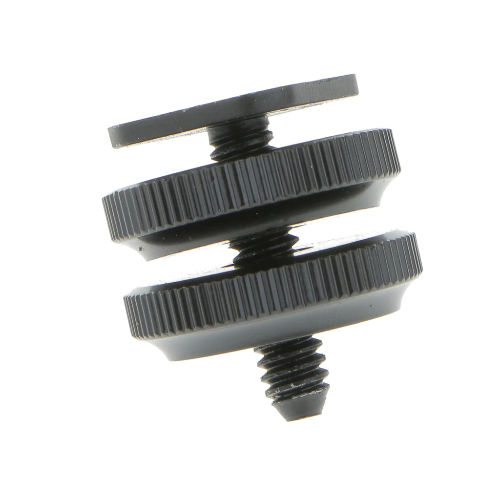 1/4 inch Tripod Screw to Flash Shoe Mount /Adapter with 2 Adjustable Screws