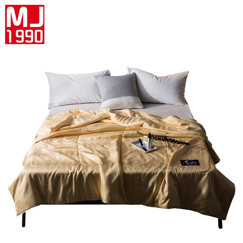 

2018 New Silk Summer Quilted be Washed Silk Air Conditioning Thin Blanket Solid Color Soft Cool Quilt Summer Bed Cover Bedspread