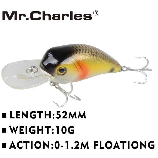 US $3.39 Mr.Charles CMC002 Fishing Lure 52mm 10g 0-1.2m Floating Crank Isca Artificial Lures Fishing Tackle 