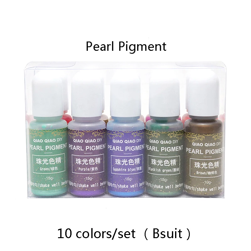 

10colors/set Bsuit pearl resin dye Epoxy Resin Pigment UV Resin Coloring Dye Colorant Resin Pigment DIY Handmade Crafts Art Sets