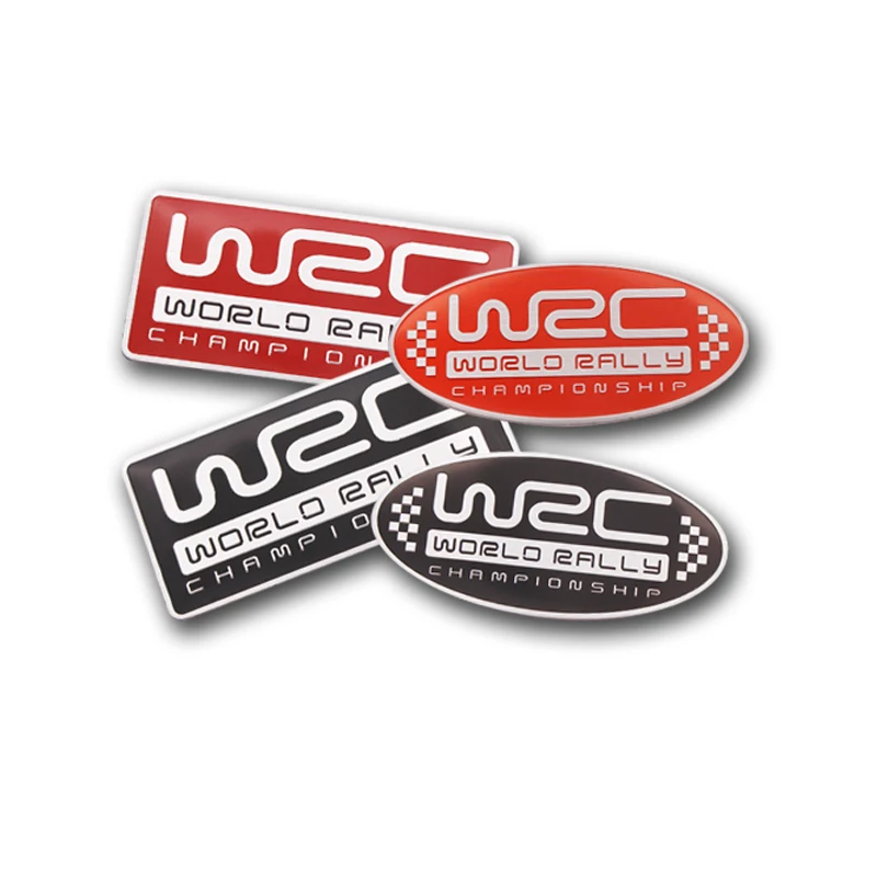 

3D Fashion WRC World Rally Championship Aluminum Alloy Emblem Sticker Black Red Car Exterior Creative Decal Stickers Car styling