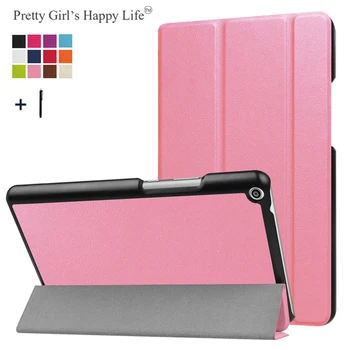 

For Huawei MediaPad T3 8.0 KOB-L09 KOB-W09 Tablet Case Cover for Honor Play Pad 2 8.0 Flip Stand Leather Fundas+Stylus Film