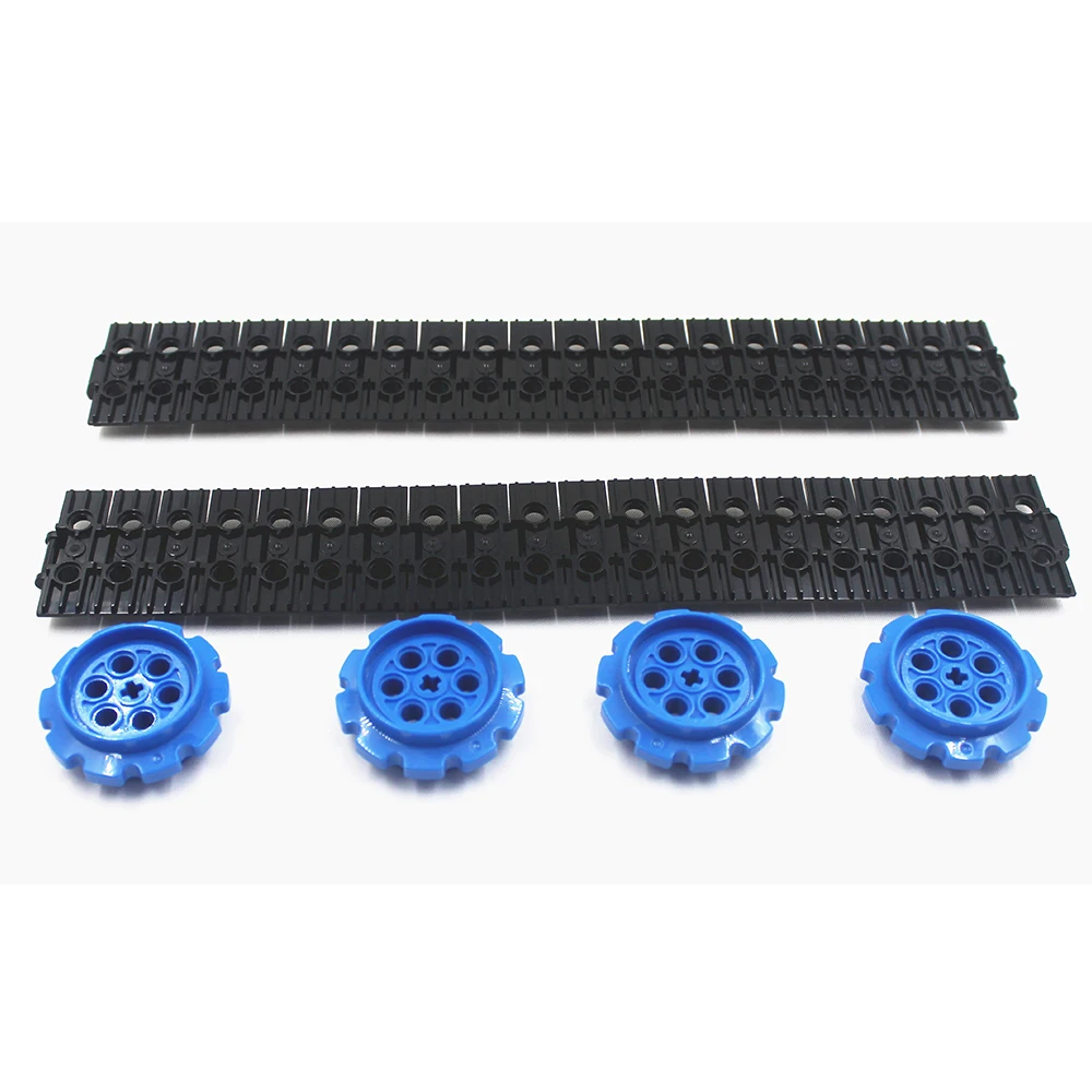 MOC Technic Parts 40pcs Technic TRACK ELEMENT, 5X1.5 + 4pcs SPROCKET, DIA40,7 compatible with lego for kids boys toy
