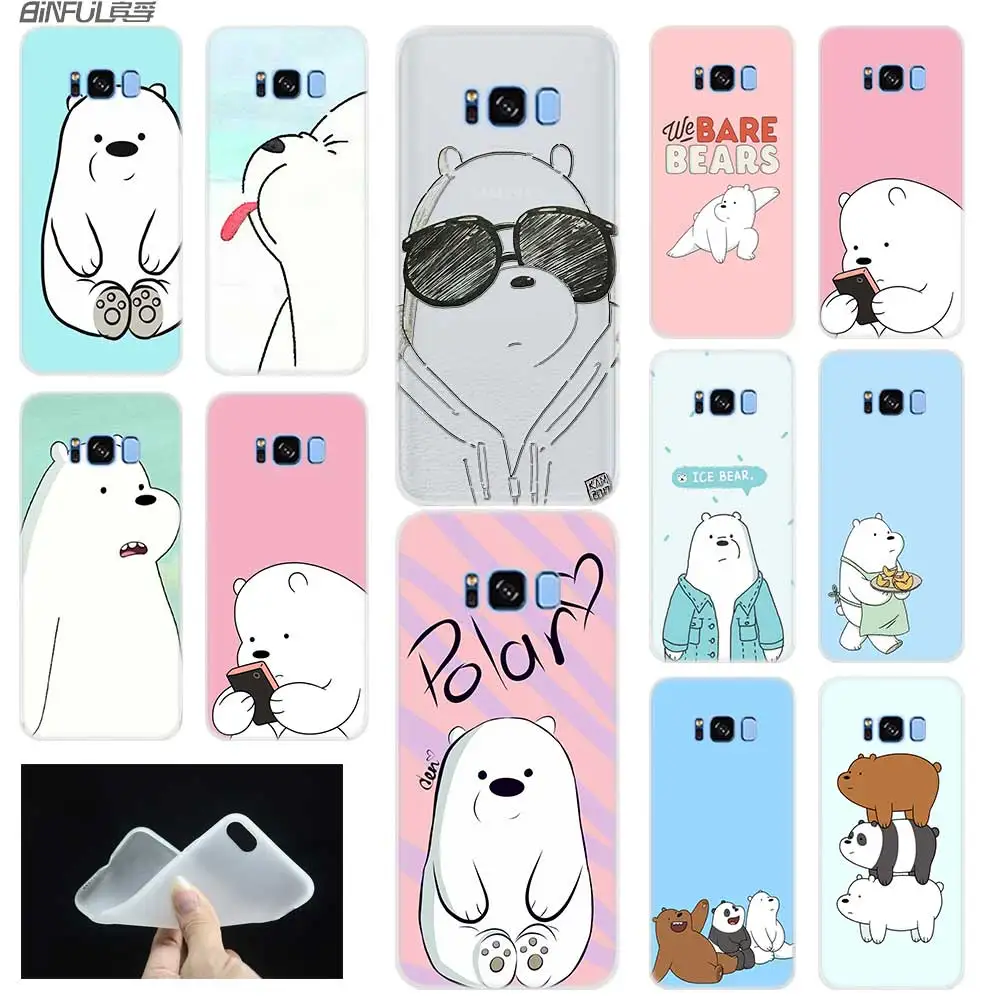 

Soft Silicone 3D TPU Phone Case For Samsung S5 S6 S7 Edge S8 S9 Plus S10 E Note 8 9 10 Pro Cover Bare Polar Bear
