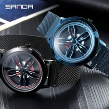 Men Quartz Watch quartz wristwatches watch men Classic Minimalist Time To Run Hub Shaped Quartz Mesh With Watch T626