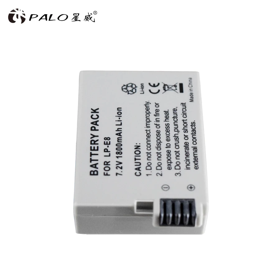 PALO 2Pcs LP-E8 LP E8 LPE8 1800mAh camera Battery + LED Dual Charger For Canon EOS 550D 600D 650D 700D Rebel T2i T3i T4i T5i