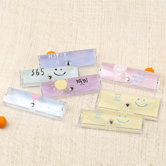 

1Pcs Cartoon Smile PVC Glasses Box Cute Girl's Transparent Glasses Case Protable Cute Eyewear Boxes