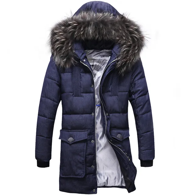 Best price at $264 Cheap 2015 The New Men Thicken Slim Long section Warm Hooded coat Mianfu CMX 422