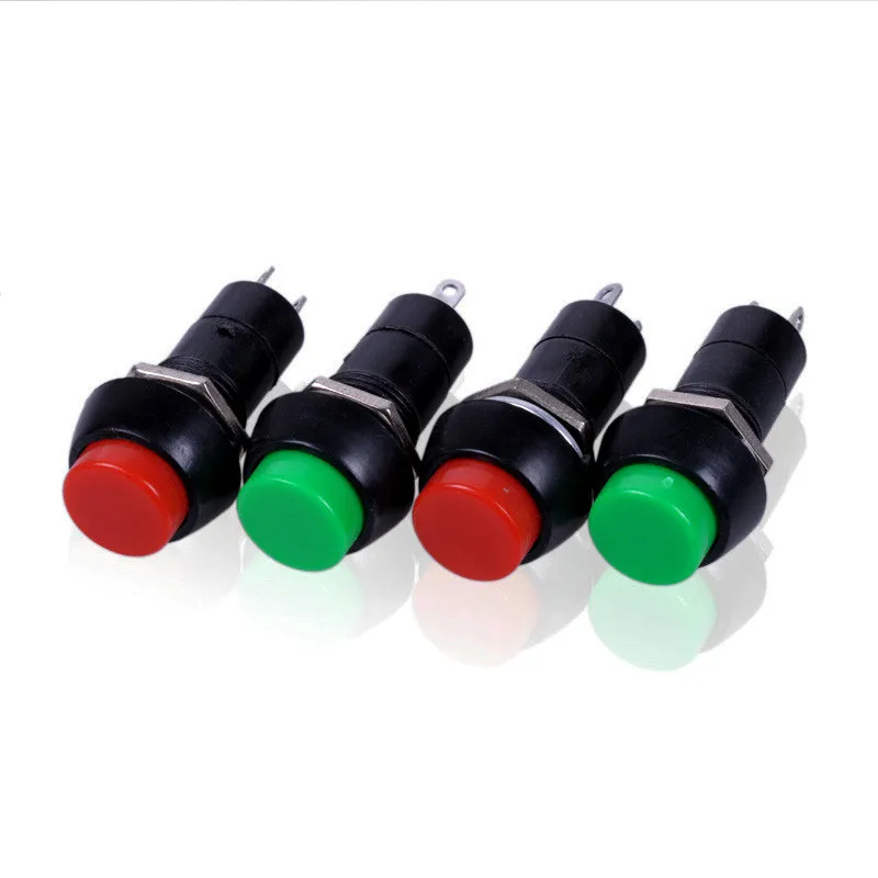 50pcs 3A 250V Self Lock Push Button Switch 2 PIN 12mm Latching Self