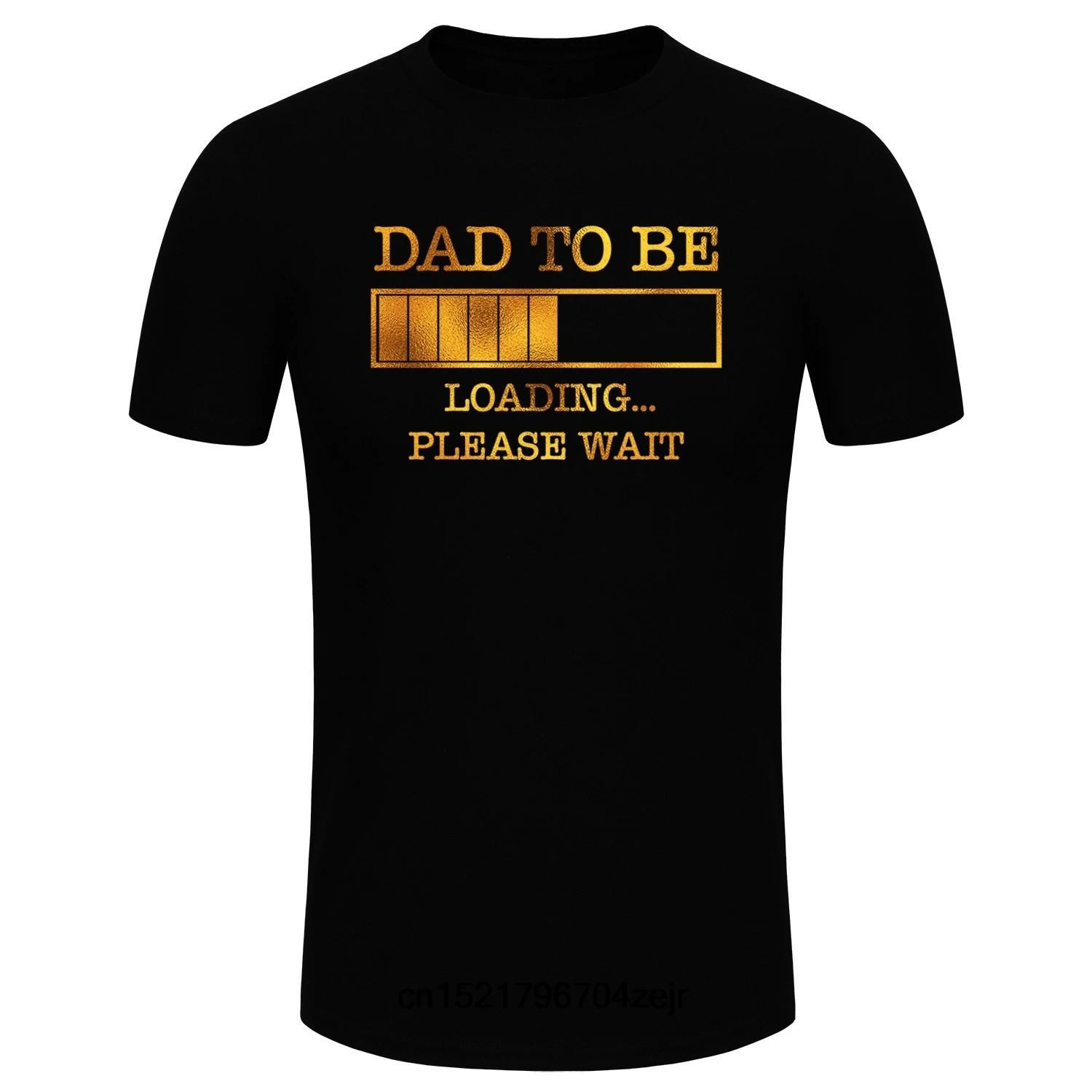 Мужская футболка модная Dad to be Loading пожалуйста подождите золотые блестящие