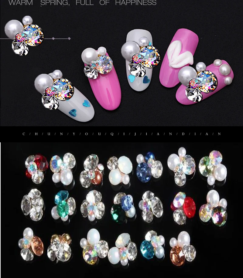 50 шт/100 шт украшения для ногтей, 3D художественный амулет, стеклянные стразы, драгоценные камни, 16 цветов, бриллианты для дизайна ногтей, художественные талисманы для ногтей