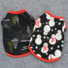 50pcs T-Shirt Printed Christmas Pet Puppy Snowman Deer Tree Warm Pullover High-grade Embroidered Clothes WA1392