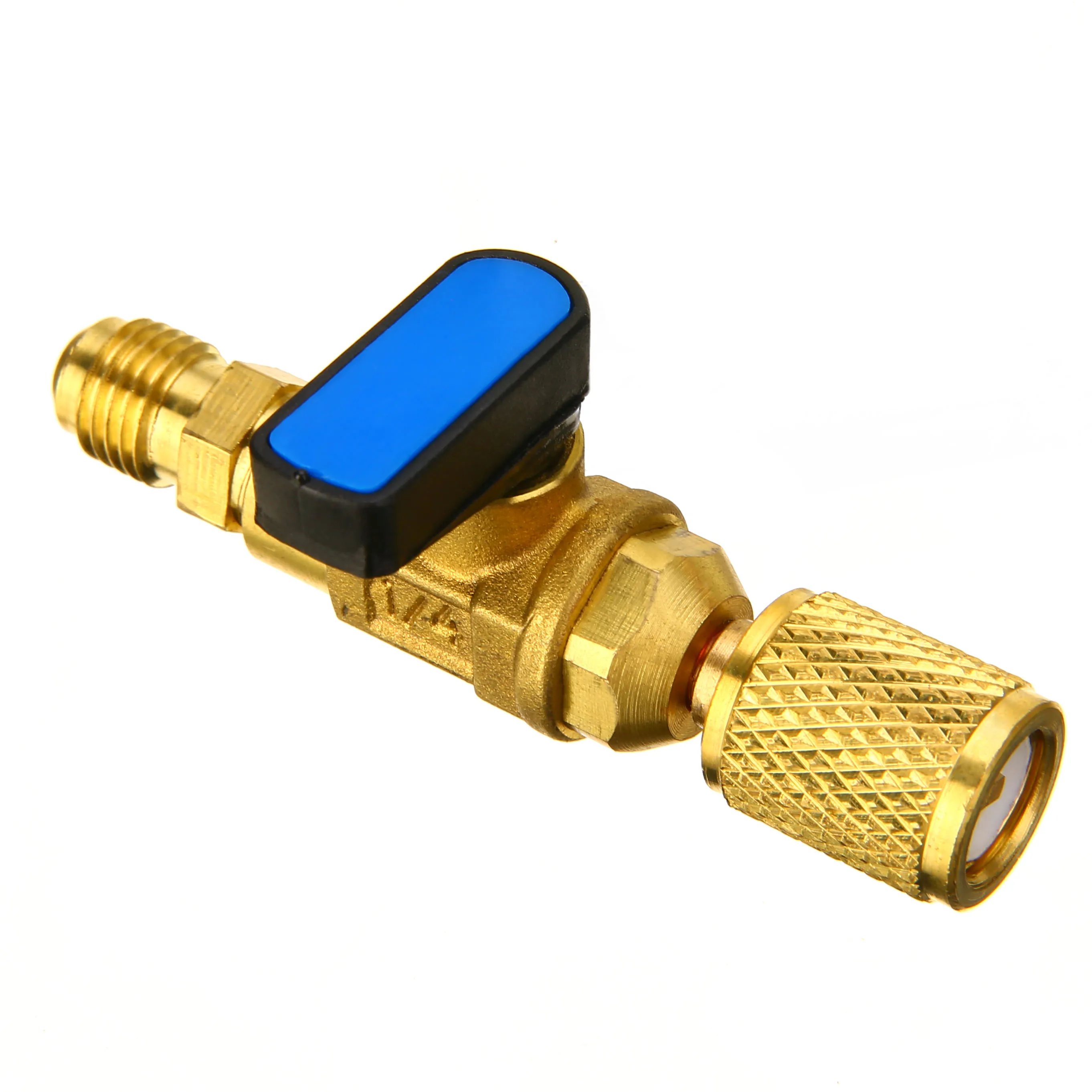 1pc HVAC A/C Straight SHUT-OFF Ball Valve Adapter Tool For R410a R134a 1/4