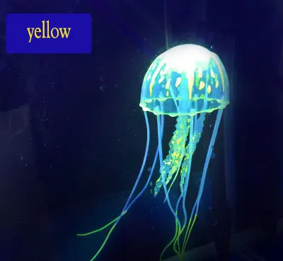 Черепаха аквариум мини подводная лодка орнамент светящийся эффект искусственная Медуза рыбы в аквариуме украшения Прекрасный 5,5 см 8 см Высота каблука 10 см - Цвет: Цвет: желтый