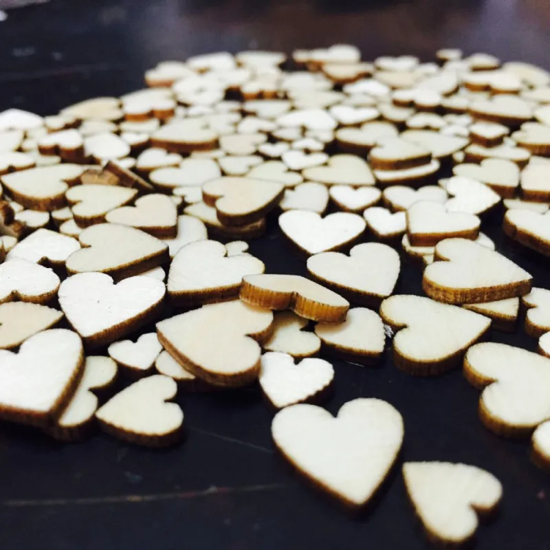 2018 шт. 100 Смешанные деревенский деревянный любовь сердце свадебный стол разброс украшения Craft интимные аксессуары