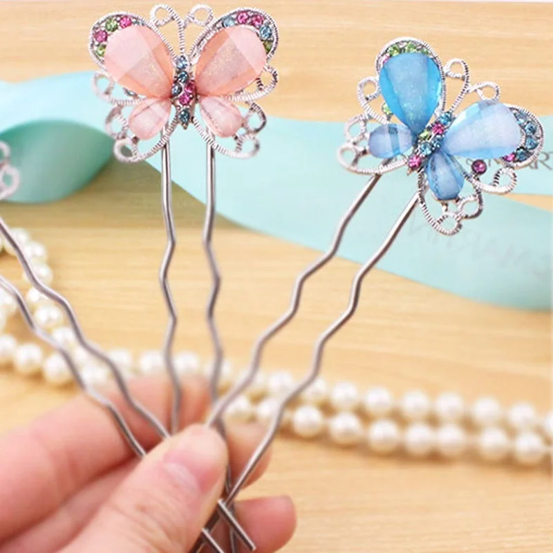 

1 Pcs Fashion Cute Girls Shining Crystal Butterfly Hair Grips Jewelry Hairpin Hairclips Barrettes Headwear Ornament Accessories