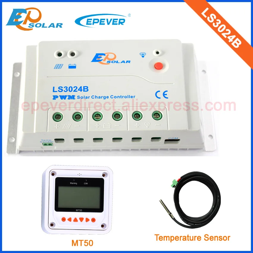 

Auto work 12v 24v LS3024B 30a 30amp with temperature sensor solar EPsolar panel regulators MT50 remote meter accessories