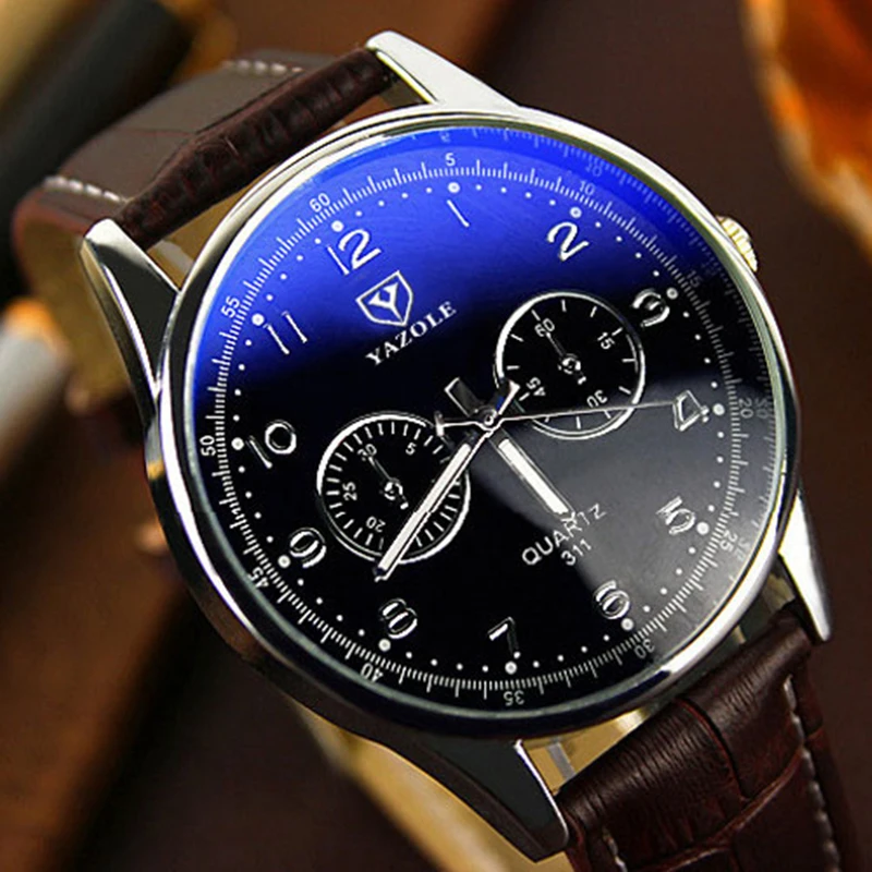

YAZOLE Business Men Watches 2017 luxurious Famous Brand Waterproof Watch Men With Leather Band Quartz-watch Relogio Masculino