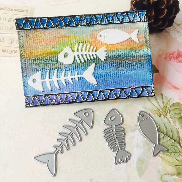 54mm52mm Fish Bone Frame Stencil Metal Cutting Dies For DIY Scrapbooking Decorative Embossing 3D