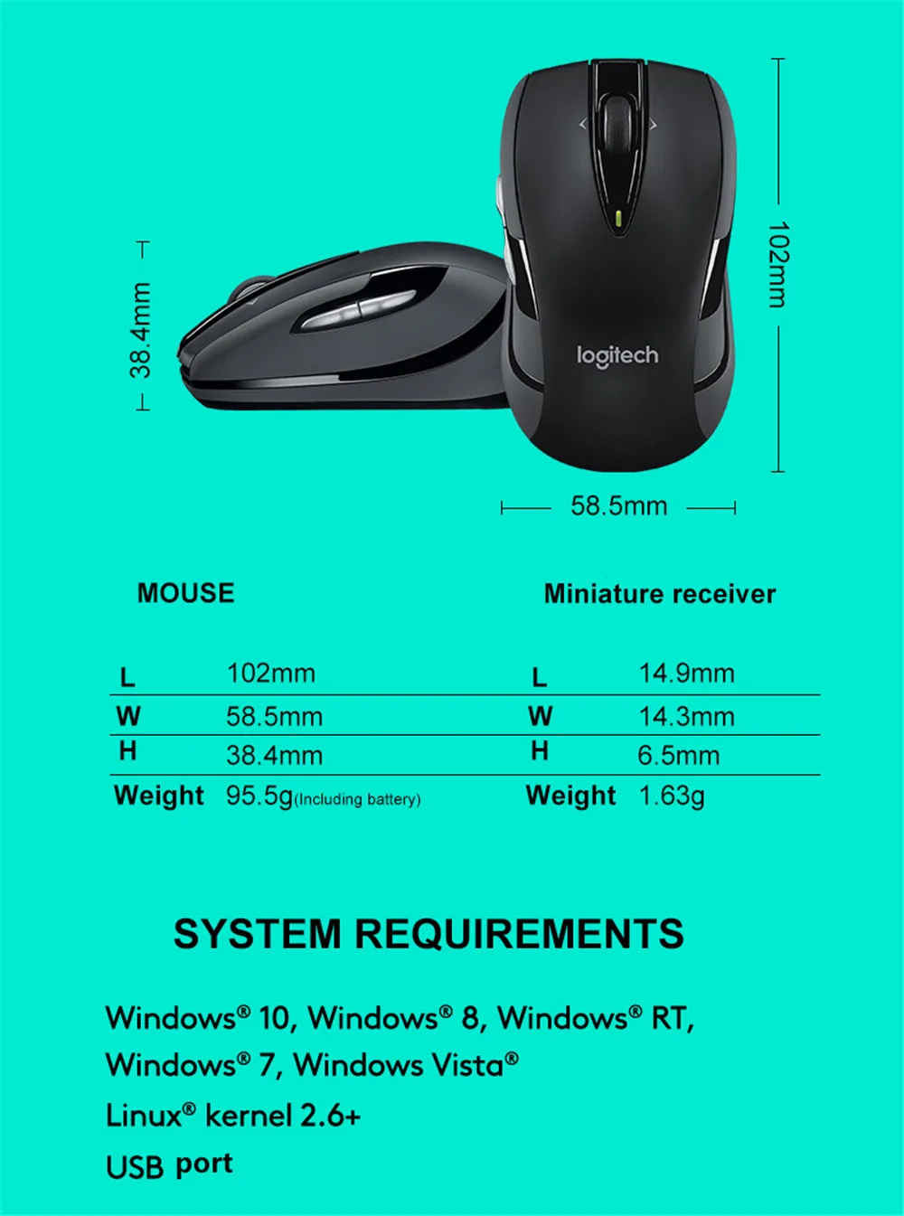 Беспроводная мышь logitech M545 2,4 ГГц для ПК, Офисная мышь для домашнего использования, беспроводные мыши