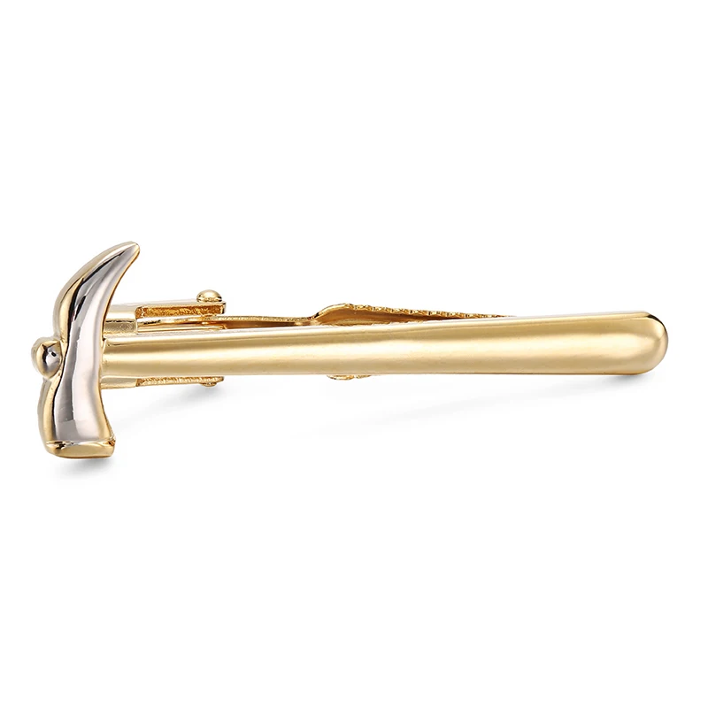 

WN fashion style men's tie with fashion accessories gold hammer tie clips