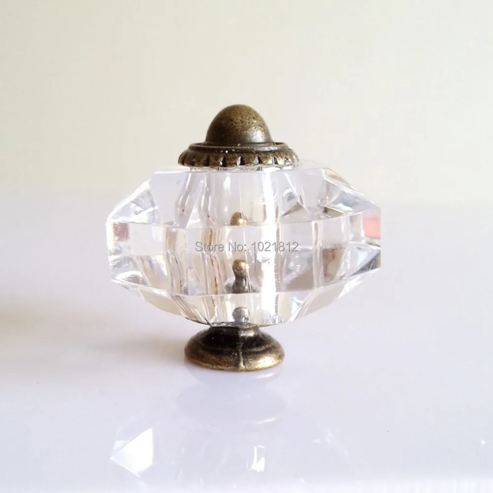 5pcs Clear Knob Cupboard Closet Drawer Dresser Knob Handle