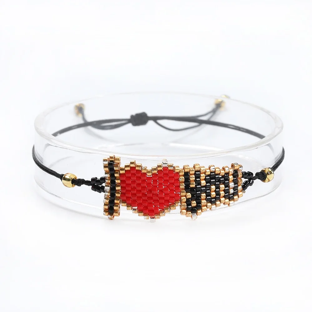 

Shinus 10Pcs Chram Bracelets Fashion MIYUKI Love You Women Bracelets Delica Lips Bracelet Tassel Handmade Pulseras Women Jewelry