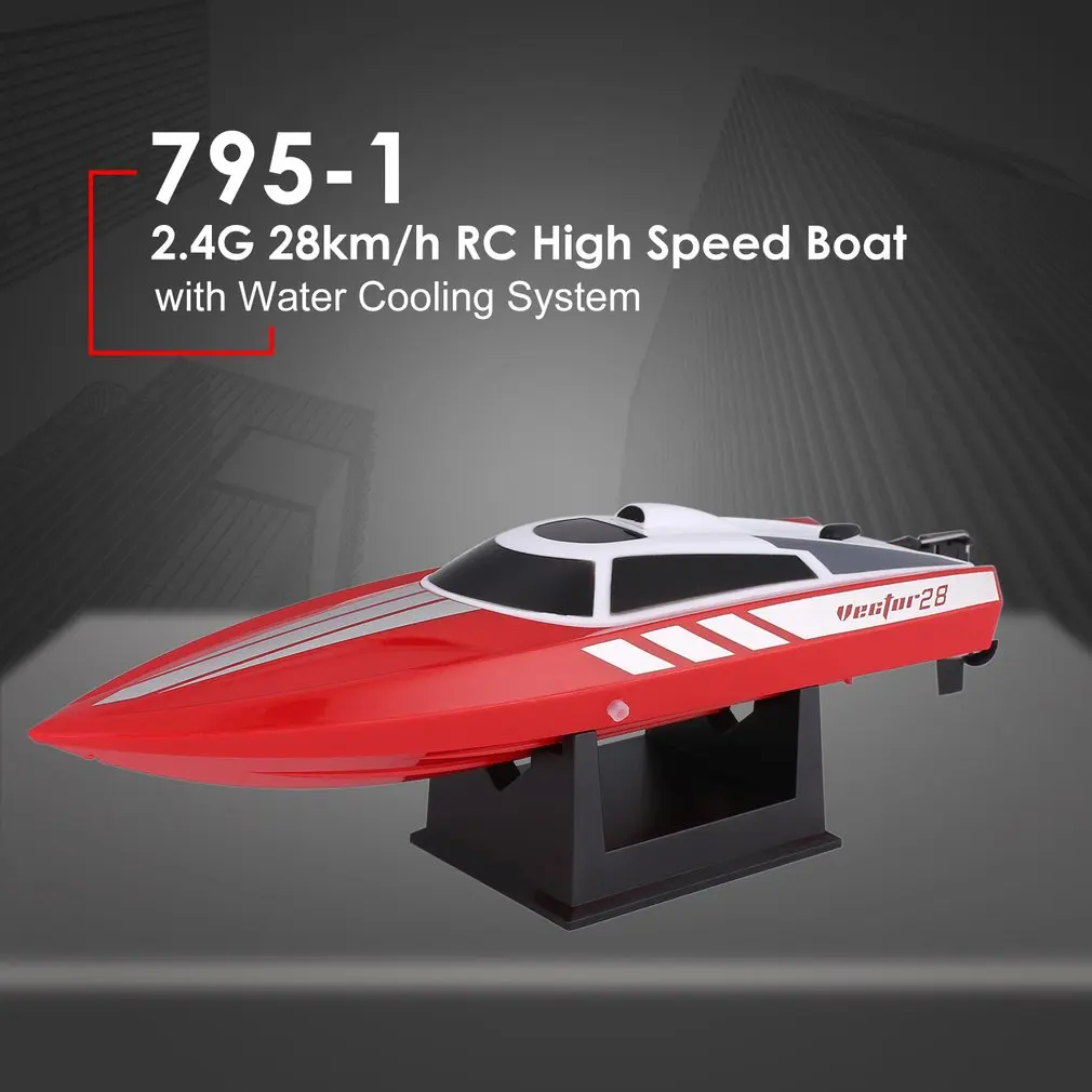 

High Speed RC Speedboat 795-1 28km/h 2.4G Brushed Remote Control RC Racing Boat Ship with Water Cooling System for Kids Gift Toy