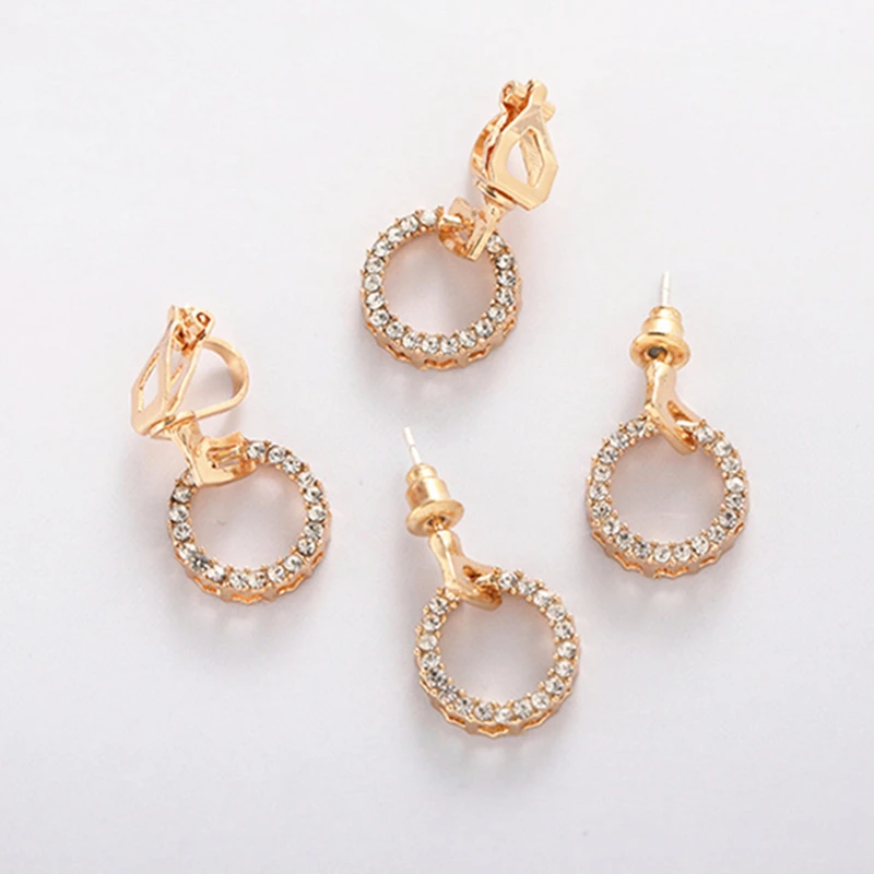 

2019 Fashion Jewelry Punk Style Gold & Sliver Colors Geometric Round Stud Earrings Circle Exquisite Mini Earrings Best Gift