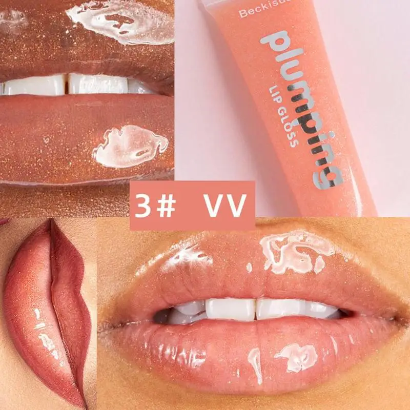 

Moisturizer Plumper Wet Cherry Lip Gloss Long Lasting Sexy Big Lips Pump Transparent Waterproof Volume Lip Clear Shiny Lipgloss