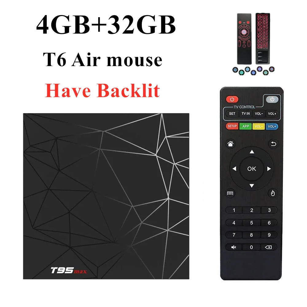 T95MAX Android 9,0 Smart 6K tv BOX 4 ГБ ОЗУ 64 Гб ПЗУ Allwinner H6 четырехъядерный процессор H.265 HD 2,4G Wifi ТВ приставка T95 MAX телеприставка - Цвет: 32GB T6 Have Light