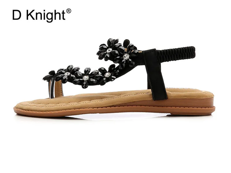 Boho Women Shoes Comfort Sandals Summer Fashion Crystal Flip Flops High Quality Flat Sandals Gladiator Sandalias Plus Size 42  (9)