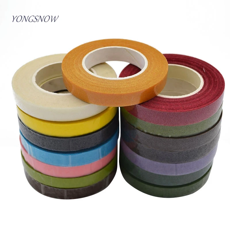 Flower Making Stem Tape Floral Stem Bonding Self-adhesive Small Vscous Tape for DIY Craft Artificial Silk Flower Supplies