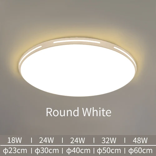 Светодиодный потолочный светильник, современная лампа, панель для гостиной, круглый светильник, приспособление для спальни, кухни, зала, поверхностное крепление, дистанционное управление - Цвет корпуса: White Round