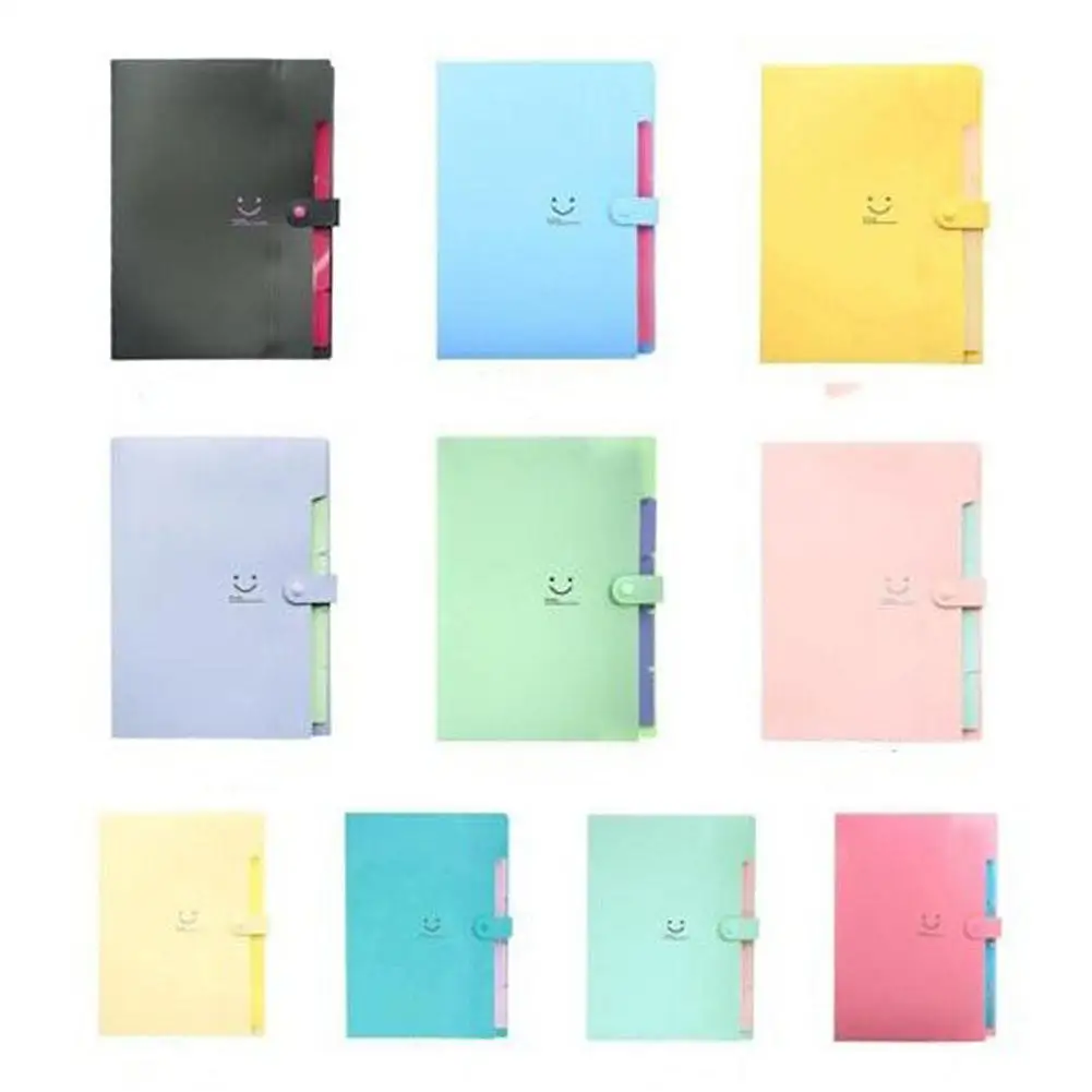

2019 New Folder 5-pocket Expanding 2019 Folder Organ Bag A4 Organizer Paper Hold Document Folder With button Organizer