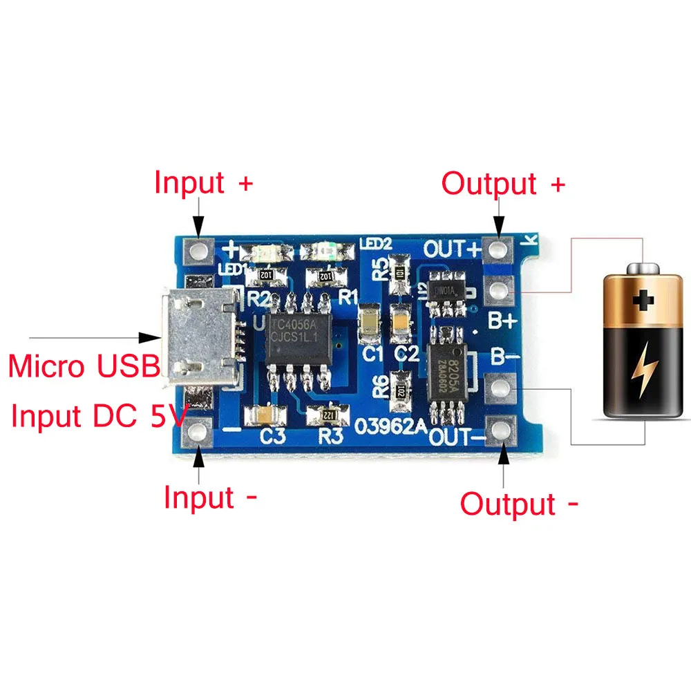 5 шт. зарядная плата TP4056 в 1 а Micro USB 18650 для литиевых батарей модуль зарядного