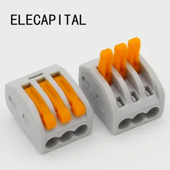 

30pcs 222-413 connector PCT-213 3P Universal Compact Wire Connector Conductor Terminal Block