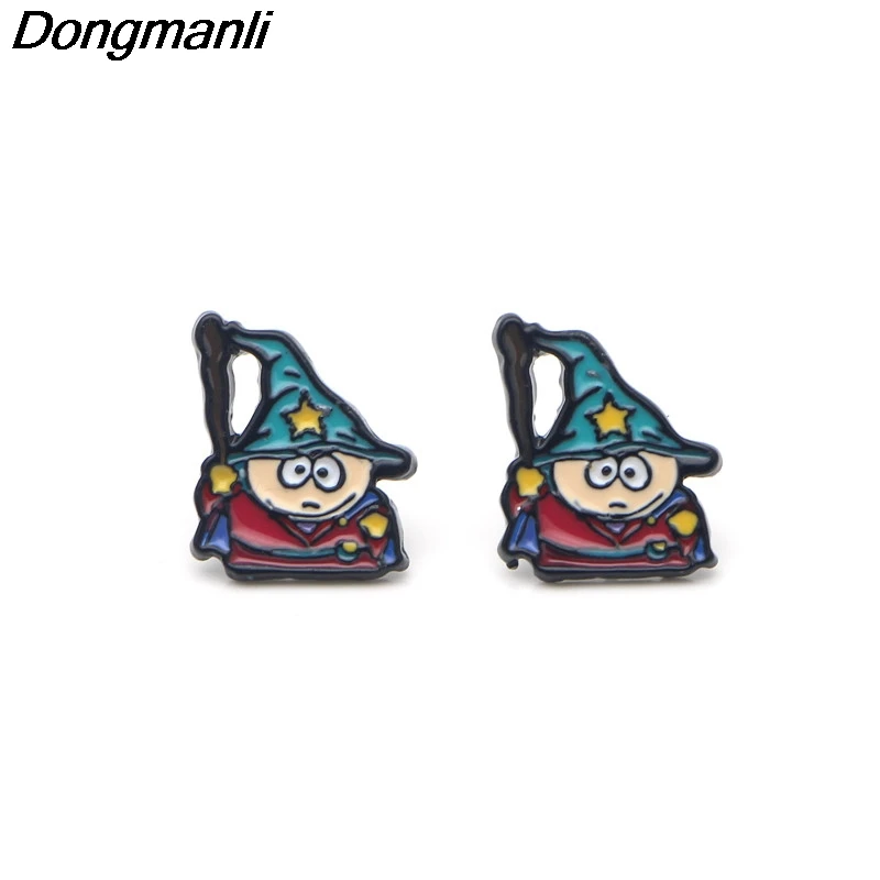 

P3334 Dongmanli South Park Steel Pierce Ear Stud kids Cute Earrings For Womens Enamel Earrings Party Jewelry Gifts Girls