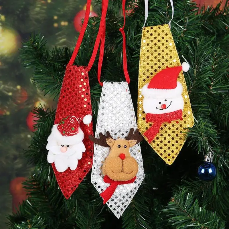 

Christmas Children Neck Tie Santa Claus Snowman Reindeer Bear Tie Home Xmas Decoration Christmas Clothing Accessories