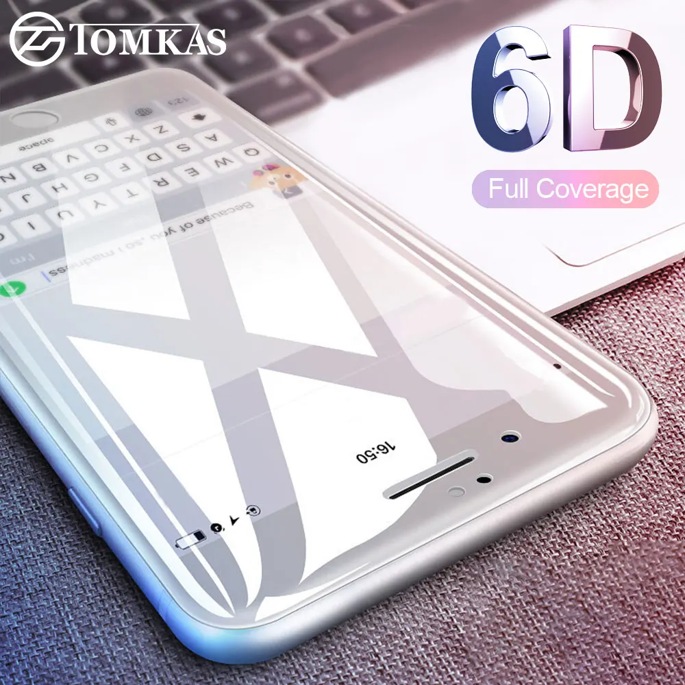 TOMKAS 6D Schutz Glas auf die Für iPhone 7 7 Plus Screen Protector 5D Schutz Glas Für iPhone 6 6 s