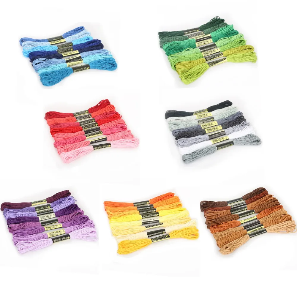 

8Pcs/lot 7.5m length Similar DMC Threads Cross Stitch Cotton Embroidery Threads For DIY Sewing Tools Accessories Multi Colors